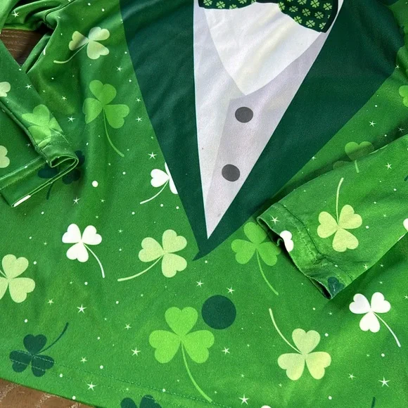 Little Boys St Patrick’s Day Irish Lucky Leprechaun Costume Long Sleeve Tee - Picture 3 of 5